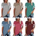 thumbnail image 3 of Chemises pour Femmes Chemises Chemises pour Femmes Hauts pour Dames Chemises à Manches Courtes pour Femmes Camisas de Mujer Chemises pour Femmes Chemises pour Femmes Été T-Shirts pour Femmes T-Shirts pour Femmes à Manches Courtes à Rayures Col, 3 of 4
