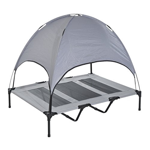 PawHut D04-060 Elevated Pet Bed Dog Cot, Grey (48" L X 36" W X 48" H)