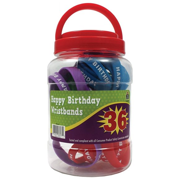 Happy Birthday Wristband, Pack Of 36