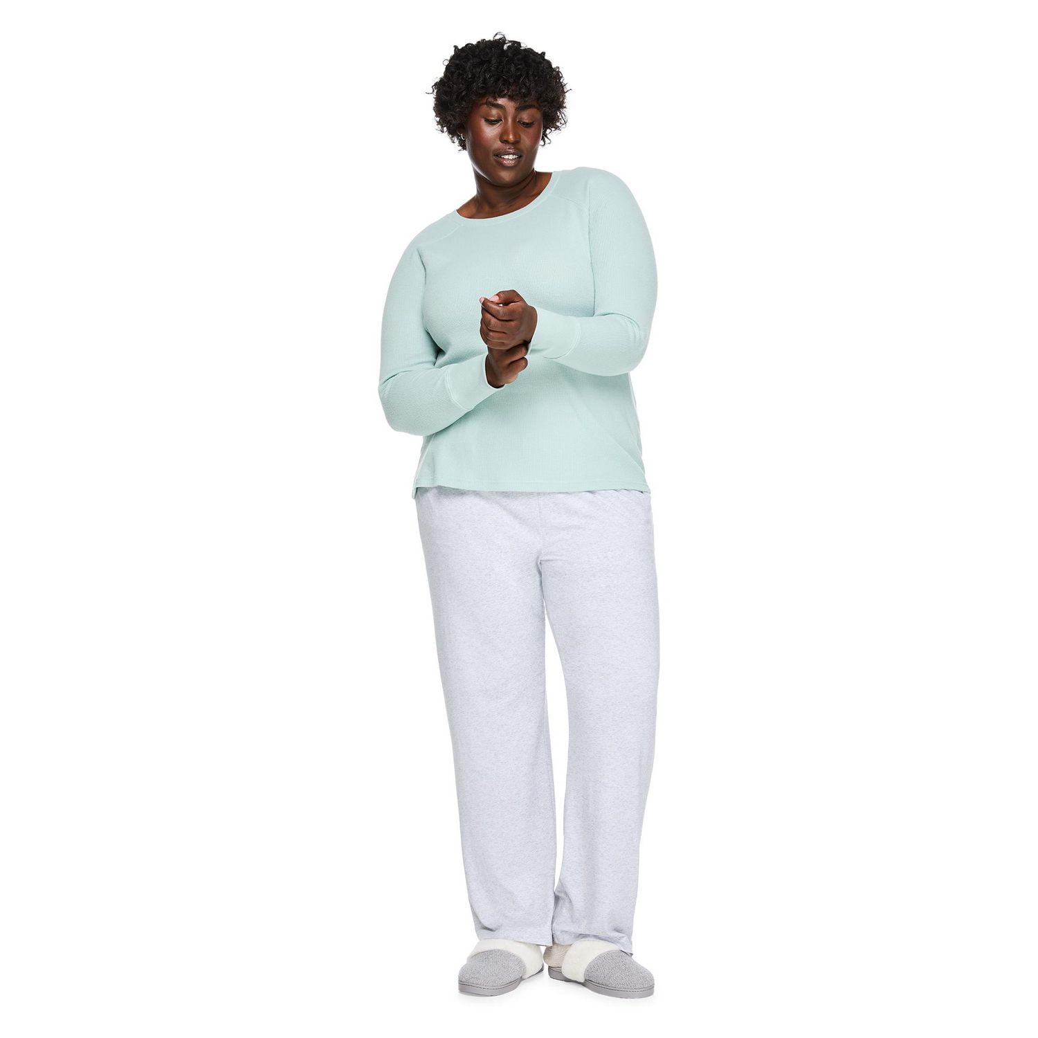 George Women's Plus Long-Sleeve Raglan Sleep T-Shirt