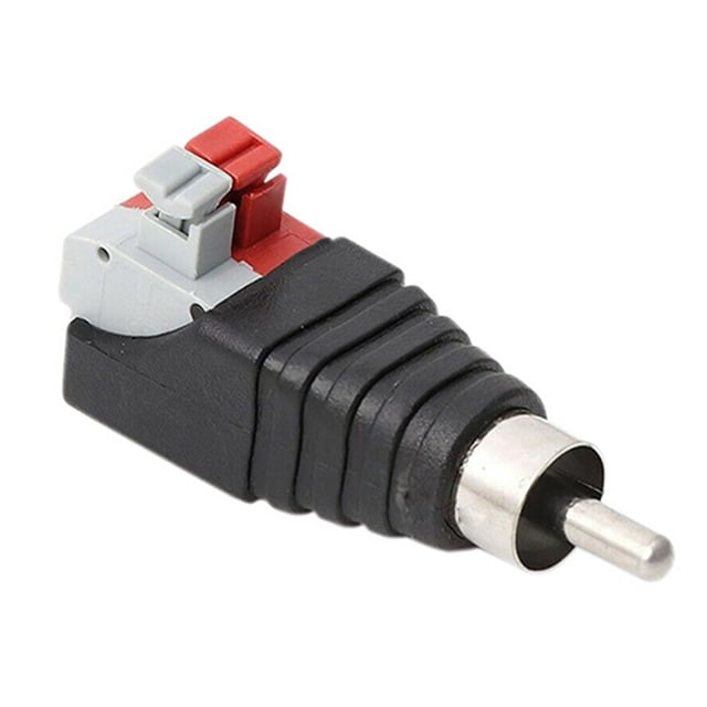 Speaker Wire A/V Cable to Audio Male female RCA Connector Adapter Press Plug