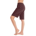 thumbnail image 1 of Plebaso Knee Length Shorts for Women Drawstring Lounge Long Shorts Summer Athletic Shorts with Pockets, 1 of 4