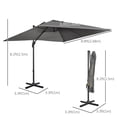 thumbnail image 3 of Outsunny Parasol de Patio Déporté avec Base, Manivelle, Rotation à 360°, 3 of 10