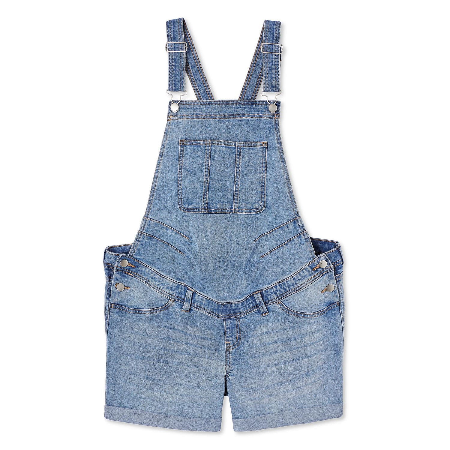 Salopette courte en denim Paisley Sky Maternité