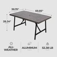 thumbnail image 3 of Four Seasons Courtyard Norwalk Slat Top Aluminum All Weather Dining Table, 3 of 8