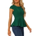 thumbnail image 4 of INSPIRE CHIC Hauts à Basque pour Femmes Manches Cap Rond Blouses Unies TP Vert, 4 of 6