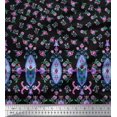 thumbnail image 2 of Soimoi Poly Georgette Fabric Floral & Leaves Panel Print Fabric by Yard 52 Inch Wide, 2 of 3