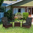 thumbnail image 1 of Gymax 3PCS Patio Rattan Conversation Set Outdoor Furniture Set w/ Table Cushions, 1 of 10