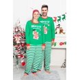 thumbnail image 2 of Ensembles de Pyjamas Assortis pour la Famille, Hauts à Rayures Lettres Cerf de Vacances, Pantalons, 2 of 8