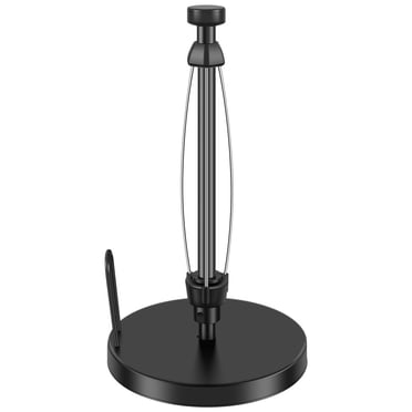 YOPTOP Countertop Paper Towel Holder Stainless Steel Paper Towel Holder Stand with Suction Cup Bottom Portable Vertical Roll Paper Towel Holder with Ratchet System One-Handed Tear for Kitchen Co
