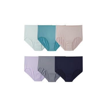 Fruit of the Loom womens Breathable Underwear (Regular & Plus Size) Briefs, Brief - Cooling Stripes 6 Pack Assorted Colors, 10 US