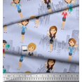 thumbnail image 2 of Soimoi Rayon Crepe Fabric Business Girl Print Sewing Fabric Yard 46 Inch Wide, 2 of 3