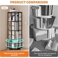 thumbnail image 4 of Garvee Revolving Bookshelf 15.7 x 15.7 x 54.1", 4 Tier 360°, Metal Frame with Safety Rails, Black, 4 of 8