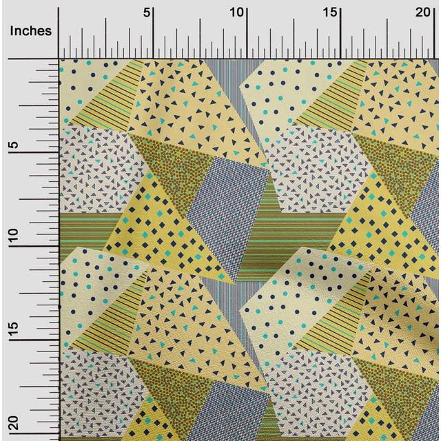 oneOone Rayon Medium Yellow Fabric Triangle Geometric Sewing Craft Projects Fabric Prints By Yard 56 Inch Wide
