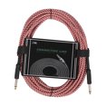 thumbnail image 2 of 10m Guitar Cable Wire Cord Audio Cable Noise Musical Instrument Reduction Line Color Braided Shielded Cables Guitar Amplifier Accessories Pink, 2 of 6