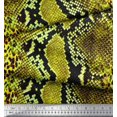 thumbnail image 3 of Soimoi Green Rayon Fabric Leopard & Snake Animal Skin Decor Fabric Printed Yard 56 Inch Wide, 3 of 3