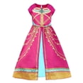 thumbnail image 1 of HAWEE Jasmine Robe de Princesse pour Filles Aladdin Noël Magnifiques Robes Roses Costume de Couronnement Jasmine, 1 of 6