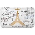 thumbnail image 3 of Paris Bath Rug, Eiffel Tower Unisex Non Slip Bath Mats, Golden Lettering European French Crown Retro Stamp Art Bath Rug Sets for Bathroom Bedroom Kitchen Outdoor Indoor,17x29 Inch, 3 of 3