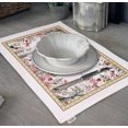 thumbnail image 3 of Vargottam Napperons - Napperon pour Table à Manger, Ensemble de 4 - Serviette en Coton Imprimée et Réversible - Napperons d'Intérieur pour Table de Salle à Manger à la Maison et en Cuisine - Aquarelle Jardin de Thé Floral (Blanc), 3 of 5