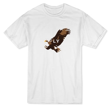 T-shirt Blanc pour Homme avec Graphique d'Aigle Mouche