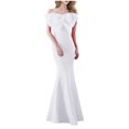 thumbnail image 2 of UPPADA Wedding Guest Dresses for Women One Shoulder Ruched Formal Evening Dress Wrap Ruffle Hem Dress Halter Bodycon Maxi Dress High Waist Party Prom Gown Cocktail Dress Womens Dresses Clearance, 2 of 6