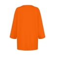 thumbnail image 4 of DENGDENG Womens Tops 3/4 Sleeve Elbow Summer T Shirts Crew Neck Casual Button Down Shirts Solid Color Three Quarter Length Tunic Tops Petite Plus Size Clothes Orange L, 4 of 6