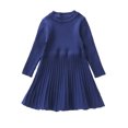 thumbnail image 1 of QUDDERR Robe Chandail Tricotée pour Filles de 1 à 9 Ans, Robe d'Automne Hiver Chaude pour Enfants, Robe Princesse à Manches Longues à Volants pour Bébé, 1 of 9