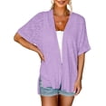 thumbnail image 2 of Jsaierl Cardigans Légers pour Femmes Été Décontracté Manches Courtes Hauts Plage Vacances Chemises Douces Confortables Amples, 2 of 6