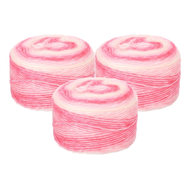 Unique Bargains Gradient Cake Cotton Acrylic Wool Mixed Pink Yarn, 300g, 3 Pack