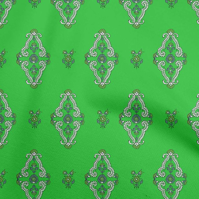 oneOone Cotton Poplin Twill Green Fabric Block Sewing Craft Projects Fabric Prints By Yard 56 Inch Wide