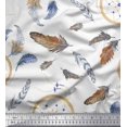 thumbnail image 1 of Soimoi Rayon Fabric Feather & Dream Catcher Home Decor Fabric Prints By Yard 42 Inch Wide, 1 of 3