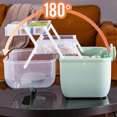 thumbnail image 1 of Pill Case with Handle Large 2-layers Drawer Family First Aid Kit Storage Box Household Multi-functional Plastic Container Home Green large, 1 of 9