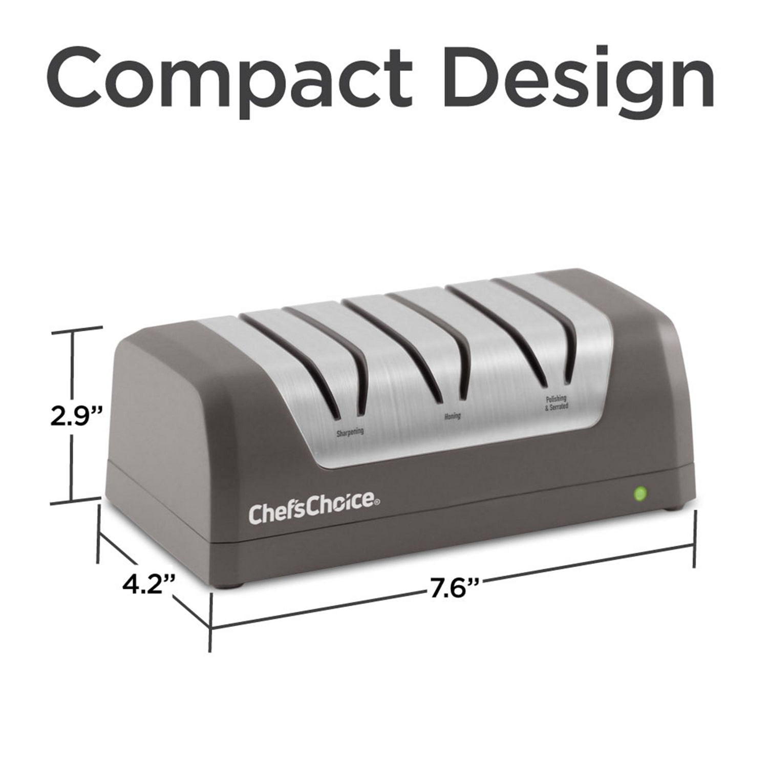 Sharpener électrique Chef'sChoice rechargeable à trois étapes DC 320 pour la plupart des couteaux, en gris ardoise (SHC32BGY11)