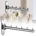 thumbnail image 2 of MVRLSH Clearance! Clothes Hanger Rack Swing Arm Folding Clothes Hanger Wall Mounted Saving Drying Rack Stainless 304 Laundry Room Hook Holder Foldable Hanging Hook Rod (Silver), 2 of 8