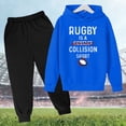 thumbnail image 3 of Hiiyo Big Boys Outfits Rugby Letter Print Hoodie and Sweatpants Sports Sweatsuit, 3 of 3