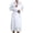 White, variant on Men Solid Casual Long Sleeves Lace-up Home Pocket Long Pajama Robe