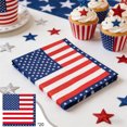 thumbnail image 1 of Patriotic American Flag Paper Napkins for Independence Day Party Decorations, 20 Pack Eco Friendly Disposable Tableware, 1 of 6