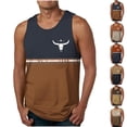 thumbnail image 1 of Sentmoon Men Tank Tops Undershirt Summer Sleeveless Crew Neck Men Undershirts Gradient Color Loose Fit Plus Size Muscle Compression Shirts for Men Hawaiian for Summer Beach Days Brown L, 1 of 5