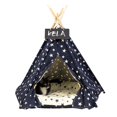 thumbnail image 2 of Tente Portable pour Chat Chien Motif Étoile Lit Pliable avec Coussin, 2 of 10