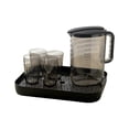 thumbnail image 2 of Plastic Cold Water Bottle 1Pcs Black Plastic Cold Jug and Cup Tray Set Pitcher with Lid for Iced Tea Lemonade and Fruit Infused Water Rkxzt, 2 of 9