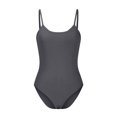 thumbnail image 4 of Penkiiy Women's Rompers Women's Threaded Low Neck Sleeveless Tank Top Skinny Bodysuit Gray XS Rompers, 4 of 5