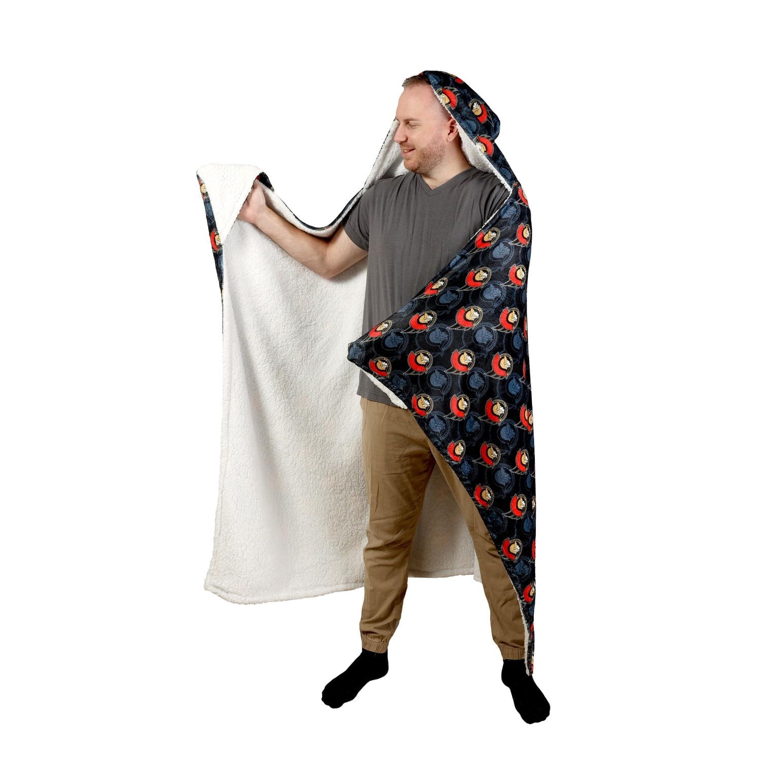 Couverture à capuche des Ottawa Senators de la LNH (50 x 70 po)