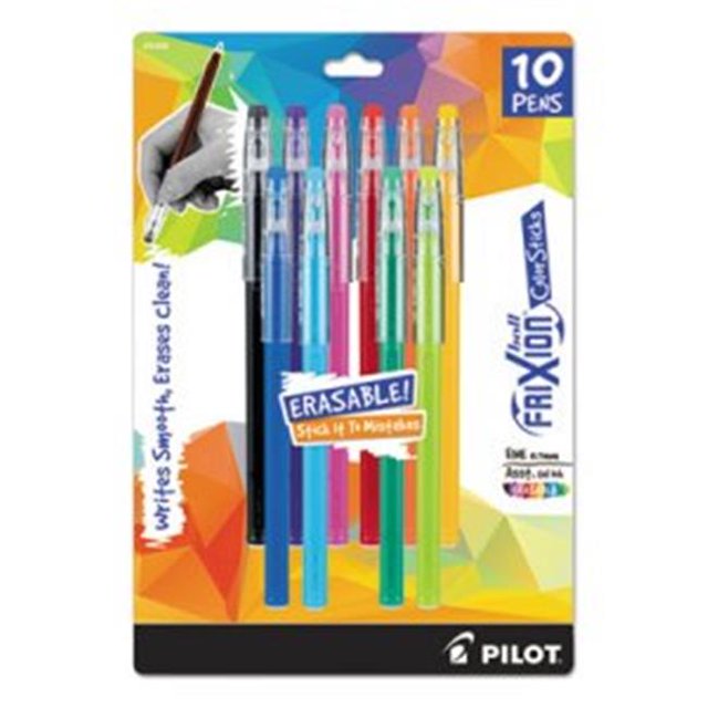 Pilot Frixion Stylos Gel Effaçables, Pointe Fine, 0.7 mm, Couleurs d'Encre Assorties, Lot de 10