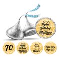 thumbnail image 1 of Darling Souvenir Cheers 70th Birthday Custom Name Stickers 190 Pcs Candy Labels Party Favor-Glitter Gold, 1 of 2