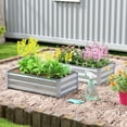 thumbnail image 2 of Outsunny Raised Garden Beds Set of 2, Galvanized Planter Box, Silver, 2 of 10