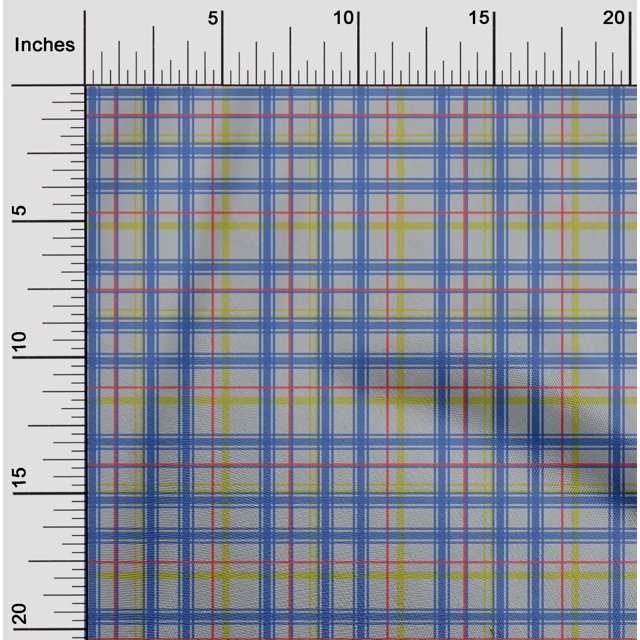 oneOone Silk Tabby Fabric Madras Check Decor Fabric Printed BTY 42 Inch Wide