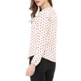 thumbnail image 4 of INSPIRE CHIC Blouse Chemise à Manches Longues à Col à Volants pour Femme de la Saint-Valentin G Blanc à Pois Rouges, 4 of 8