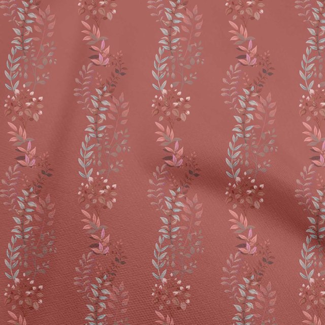 oneOone Tissu Polyester Spandex Rouge Tissu Feuilles pour Couture Tissu d'Artisanat Imprimé au Mètre 56 Pouces de Large