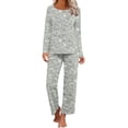 thumbnail image 1 of TopLLC Ensembles de Pyjama Ensembles de Détente pour Femmes, Vêtements de Nuit pour Femmes T-Shirt de Nuit à Imprimé à Col Rond à Manches Courtes et Ensembles de Pantalons Vêtements de Détente Pyjamas avec Poches Ensembles de Pyjama, 1 of 6
