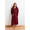 thumbnail image 5 of HEARTNICE Womens Hooded Fleece Robe, Long Fluffy Thick Warm Plush Bathrobe,(Burgundy,2XL-3XL), 5 of 5